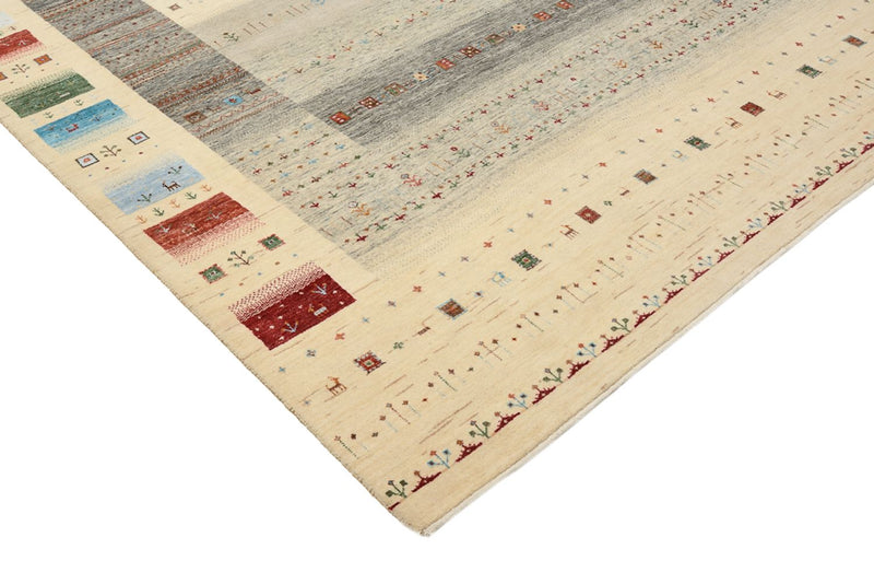Gabbeh-tæppe - Loribaft Indus - 304 x 251 cm - lys beige