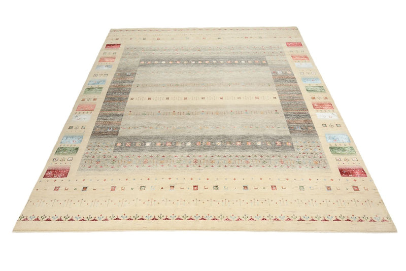 Gabbeh-tæppe - Loribaft Indus - 304 x 251 cm - lys beige