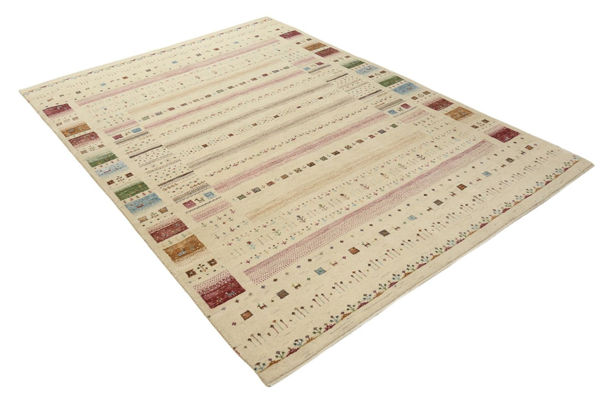 Gabbeh-tæppe - Loribaft Indus - 239 x 174 cm - lys beige