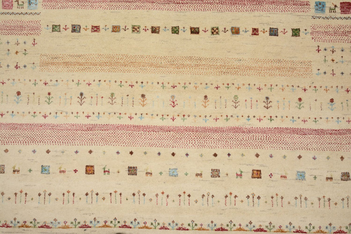 Gabbeh-tæppe - Loribaft Indus - 239 x 174 cm - lys beige
