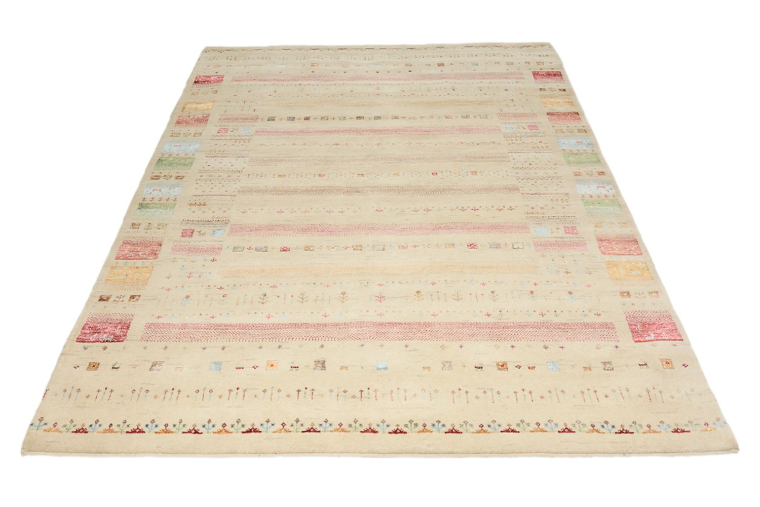 Gabbeh-tæppe - Loribaft Indus - 239 x 174 cm - lys beige