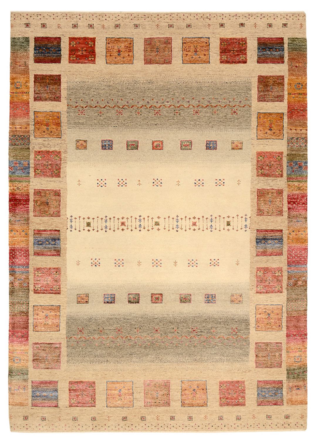 Gabbeh-tæppe - Loribaft Indus - 244 x 175 cm - flerfarvet