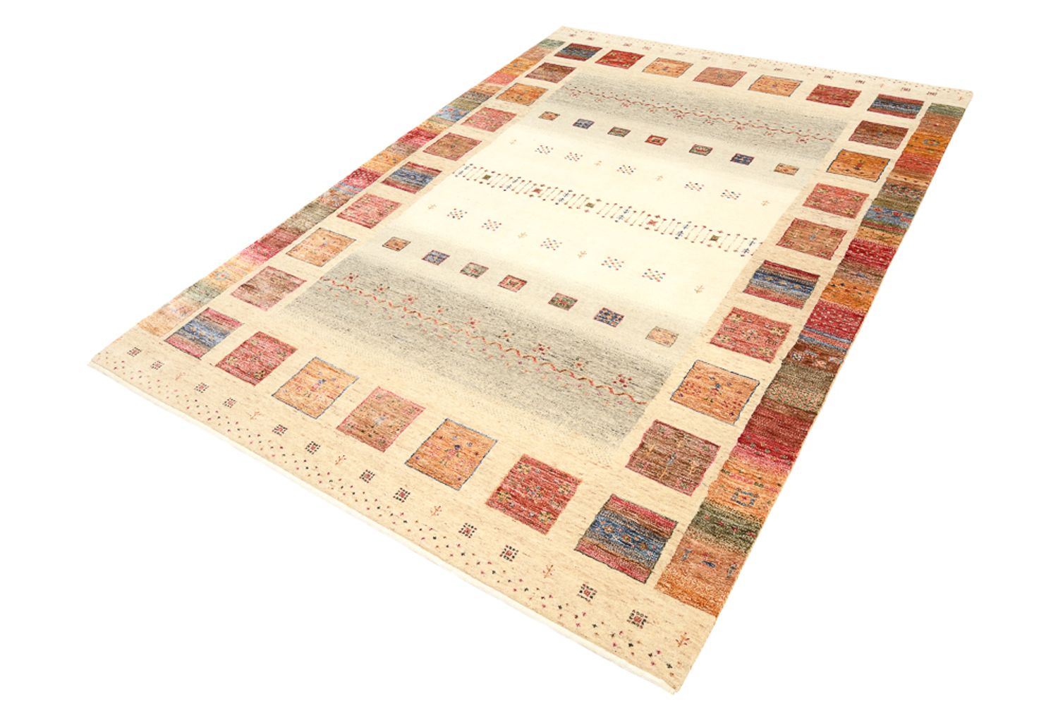Gabbeh-tæppe - Loribaft Indus - 244 x 175 cm - flerfarvet