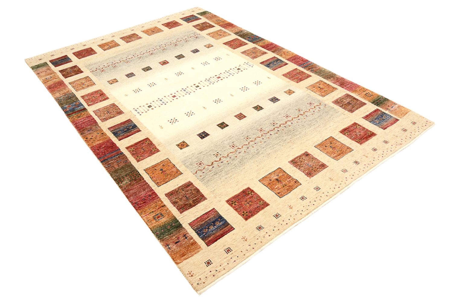 Gabbeh-tæppe - Loribaft Indus - 242 x 168 cm - flerfarvet