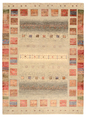Gabbeh-tæppe - Loribaft Indus - 241 x 176 cm - flerfarvet