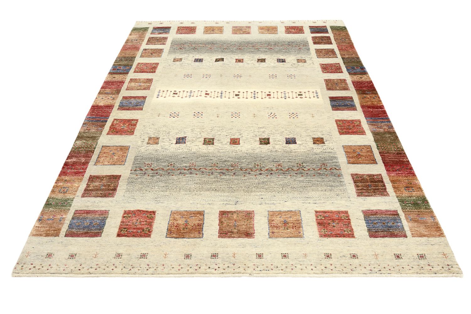 Gabbeh-tæppe - Loribaft Indus - 241 x 176 cm - flerfarvet