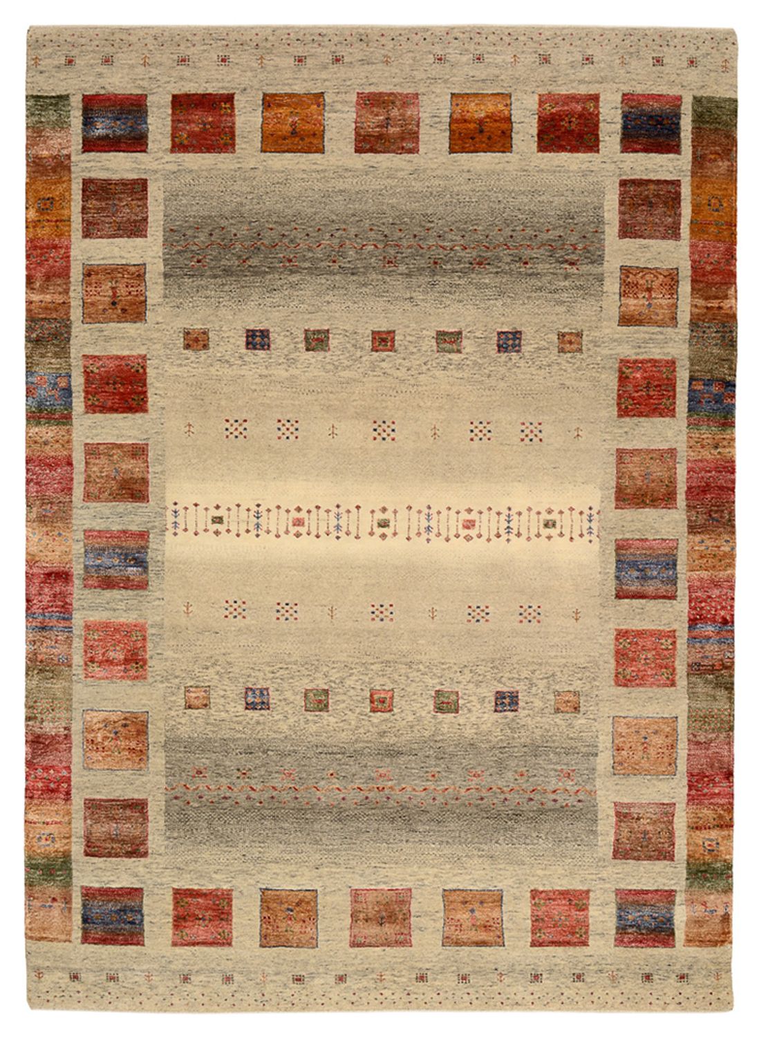 Gabbeh-tæppe - Loribaft Indus - 239 x 174 cm - flerfarvet