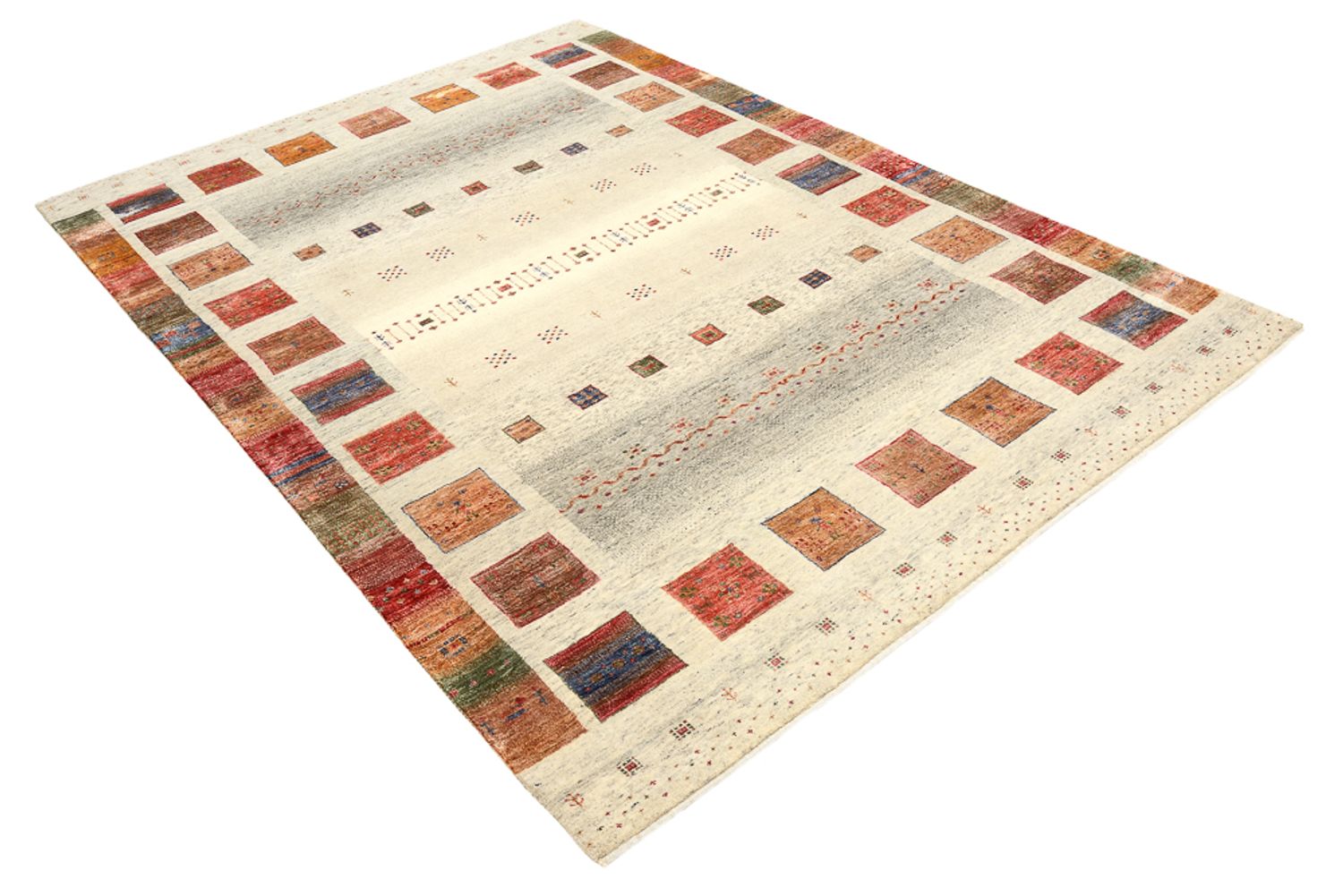 Gabbeh-tæppe - Loribaft Indus - 239 x 174 cm - flerfarvet