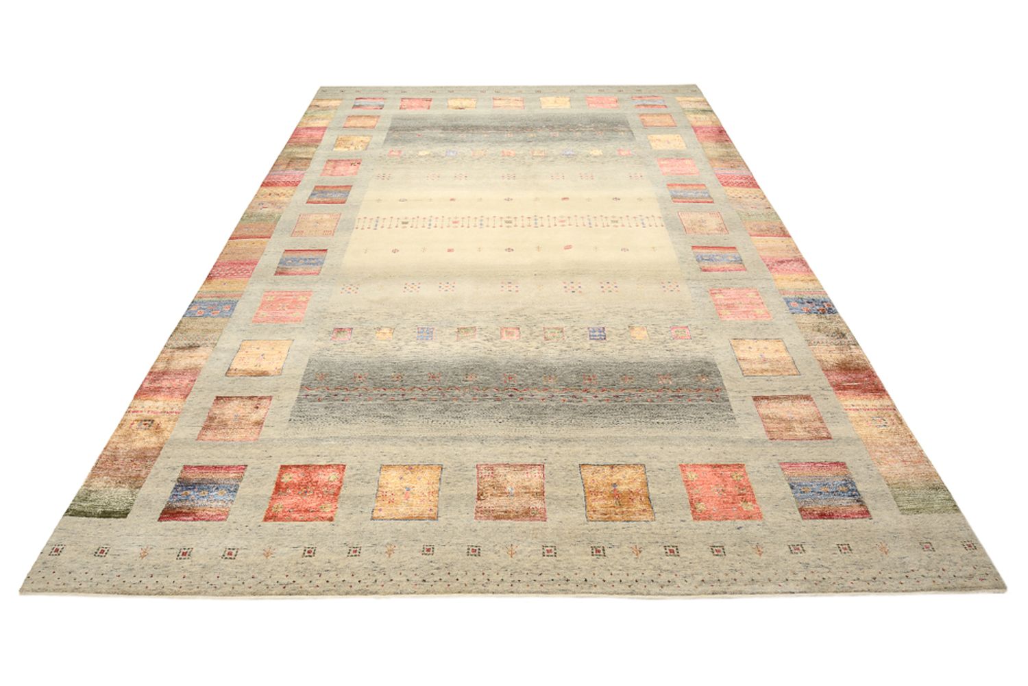 Gabbeh-tæppe - Loribaft Indus - 341 x 248 cm - flerfarvet