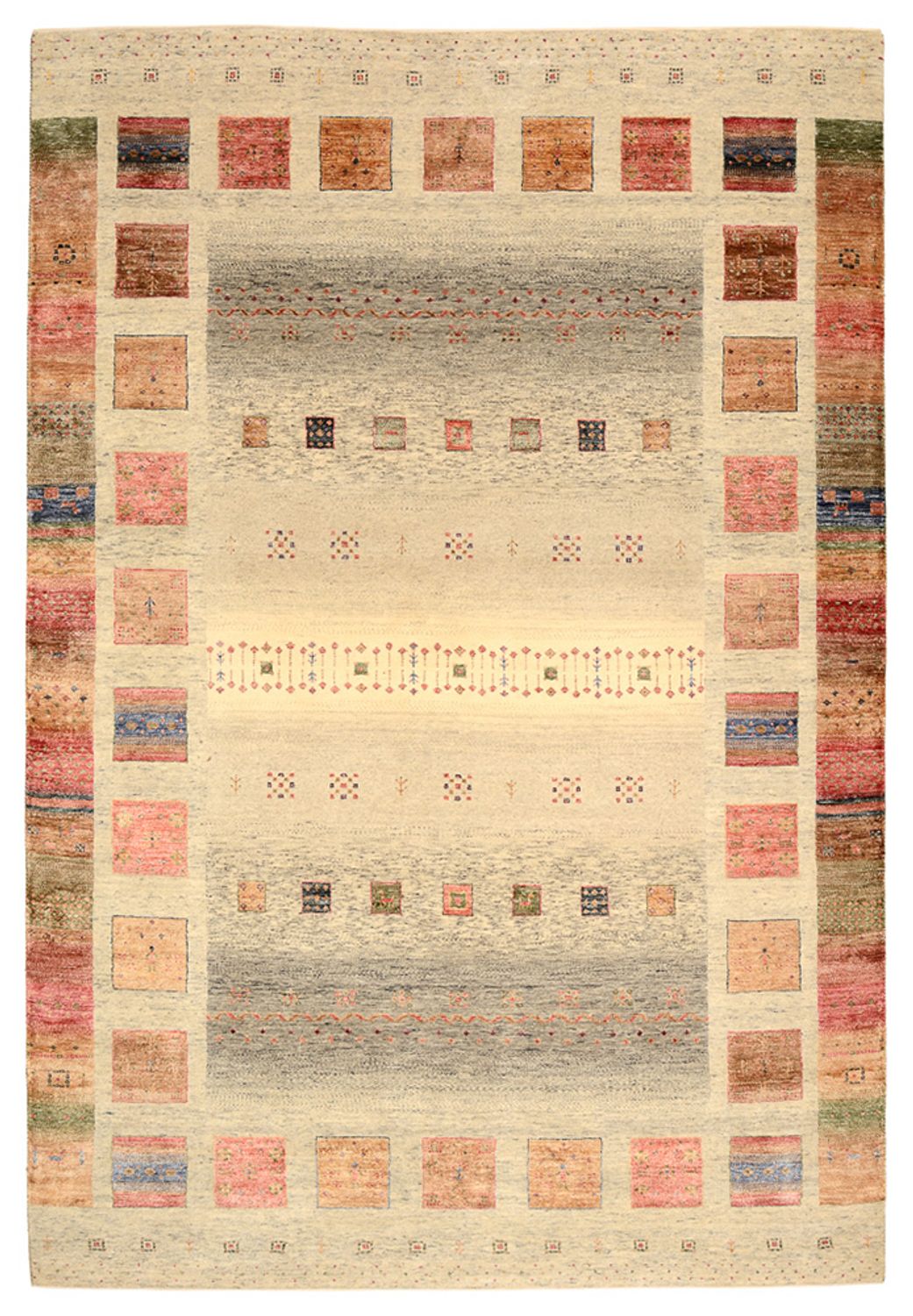 Gabbeh-tæppe - Loribaft Indus - 302 x 206 cm - flerfarvet