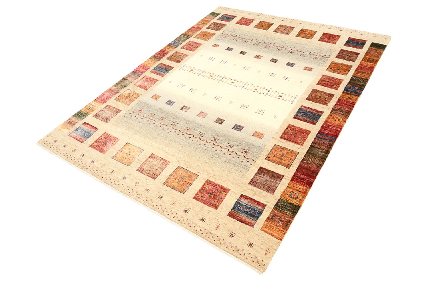 Gabbeh-tæppe - Loribaft Indus - 204 x 156 cm - flerfarvet