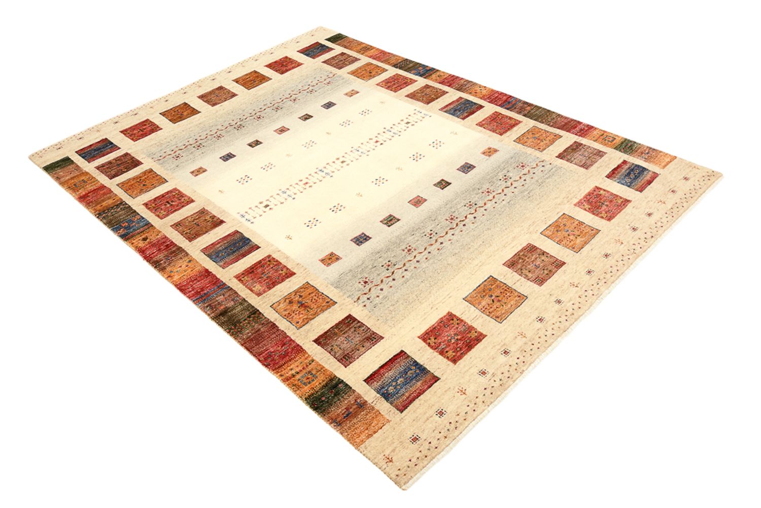 Gabbeh-tæppe - Loribaft Indus - 204 x 156 cm - flerfarvet