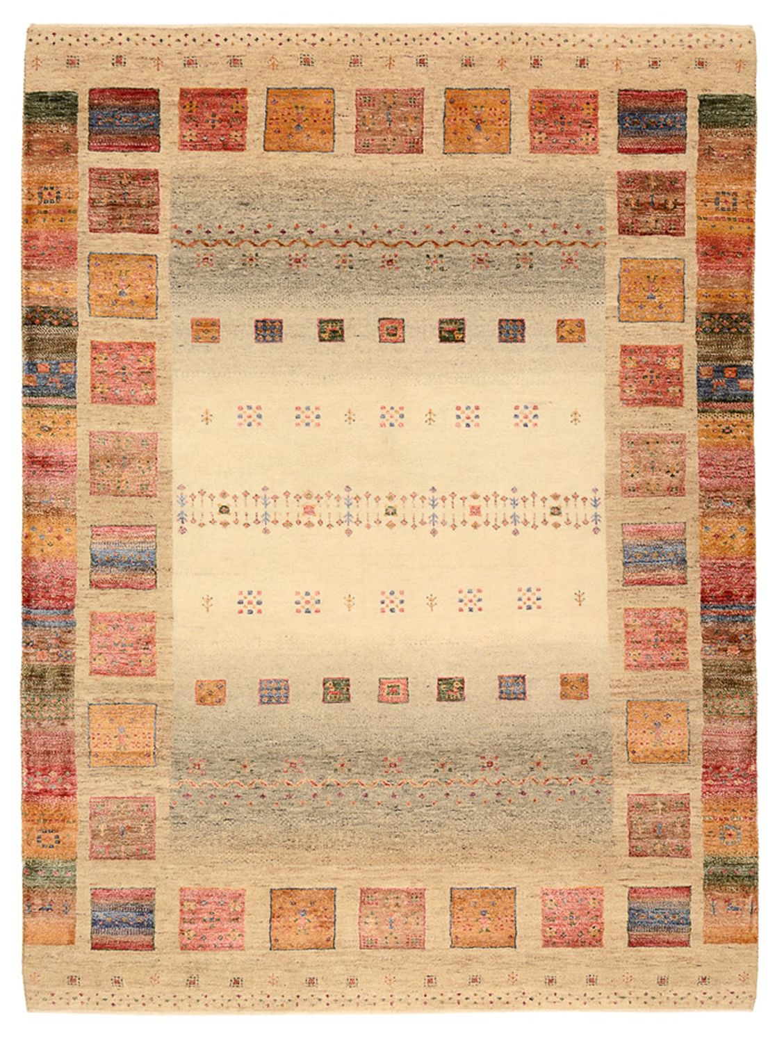 Gabbeh-tæppe - Loribaft Indus - 205 x 153 cm - flerfarvet