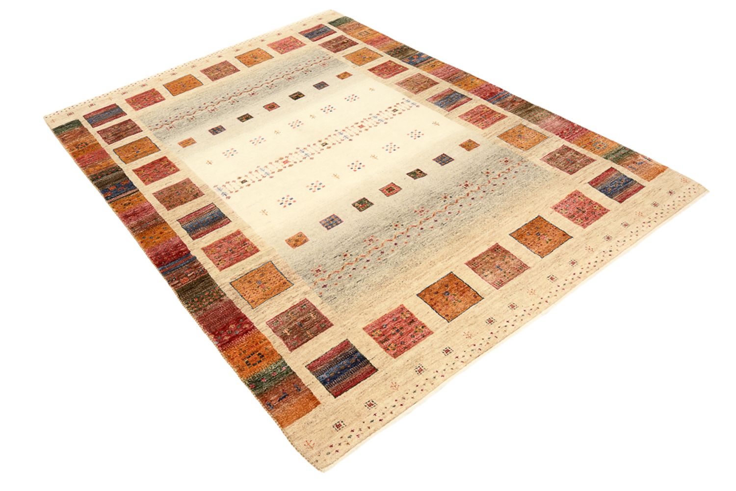 Gabbeh-tæppe - Loribaft Indus - 205 x 153 cm - flerfarvet