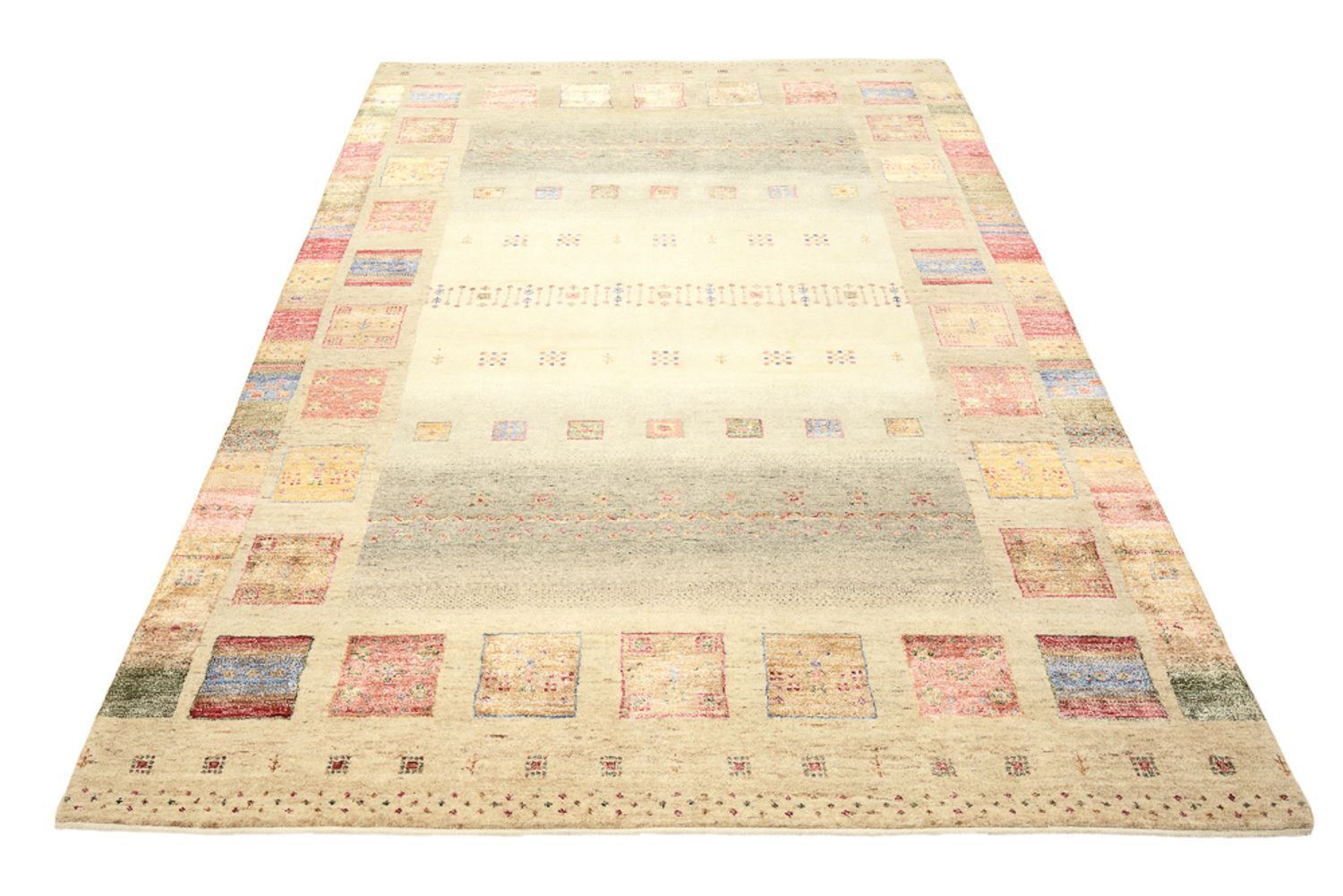 Gabbeh-tæppe - Loribaft Indus - 241 x 164 cm - flerfarvet