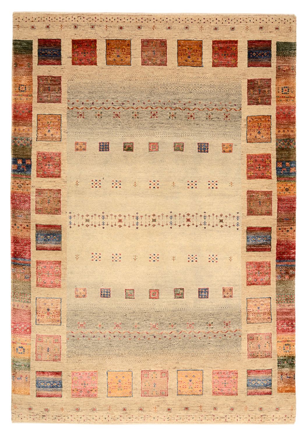 Gabbeh-tæppe - Loribaft Indus - 207 x 148 cm - flerfarvet