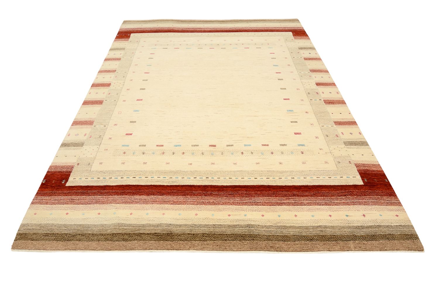 Gabbeh-tæppe - Loribaft Indus - 299 x 210 cm - lys beige