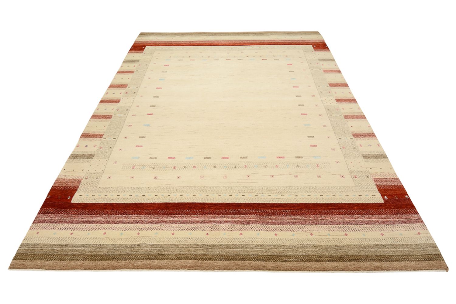 Gabbeh-tæppe - Loribaft Indus - 299 x 210 cm - lys beige