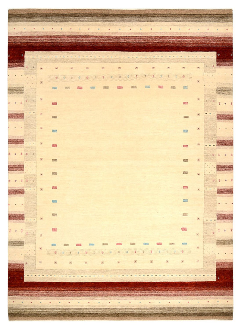 Gabbeh-tæppe - Loribaft Indus - 356 x 255 cm - lys beige