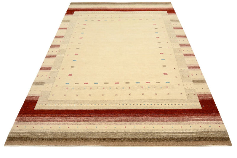 Gabbeh-tæppe - Loribaft Indus - 356 x 255 cm - lys beige