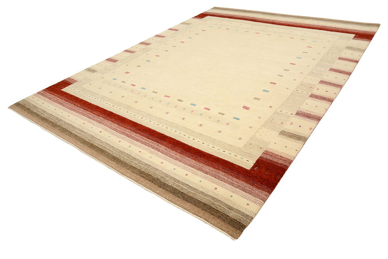 Gabbeh-tæppe - Loribaft Indus - 356 x 255 cm - lys beige