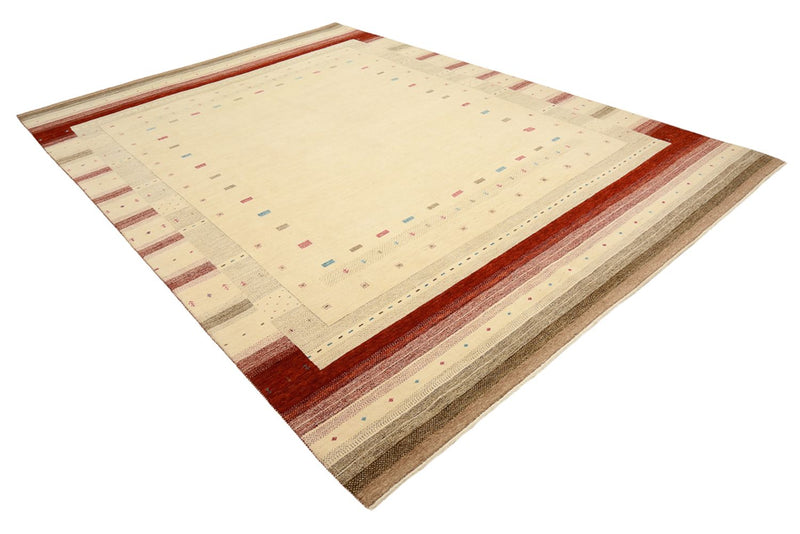 Gabbeh-tæppe - Loribaft Indus - 356 x 255 cm - lys beige