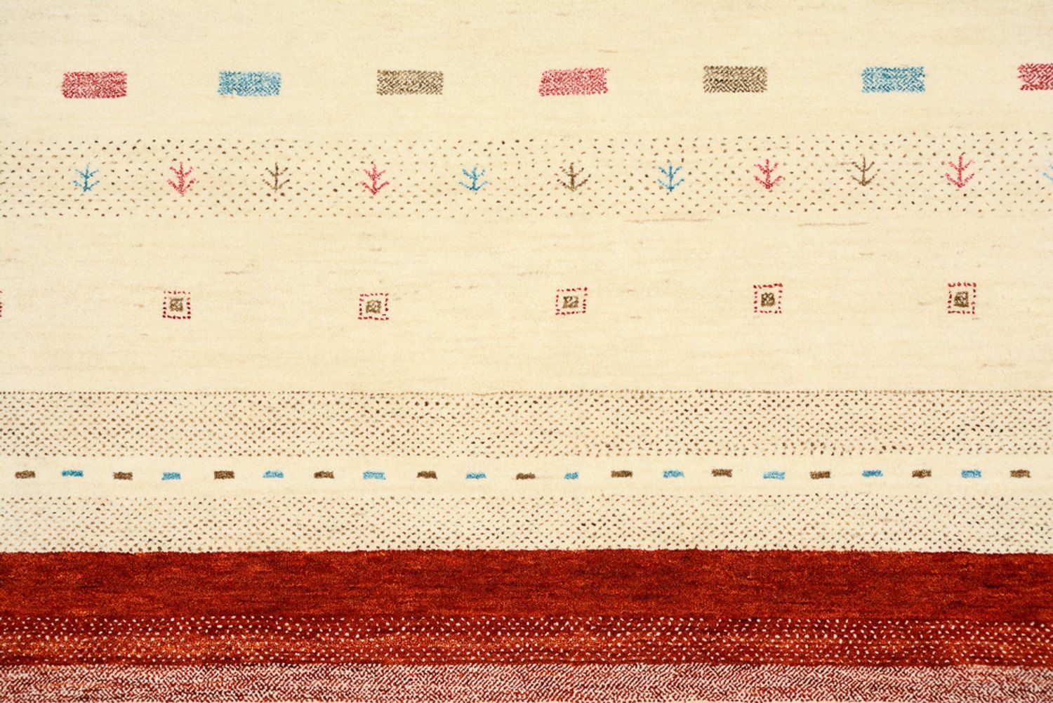 Gabbeh-tæppe - Loribaft Indus - 356 x 255 cm - lys beige