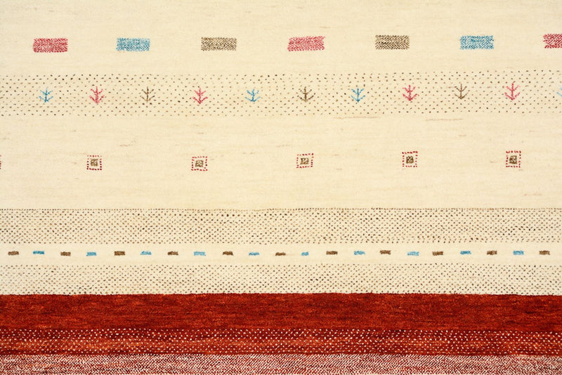 Gabbeh-tæppe - Loribaft Indus - 356 x 255 cm - lys beige