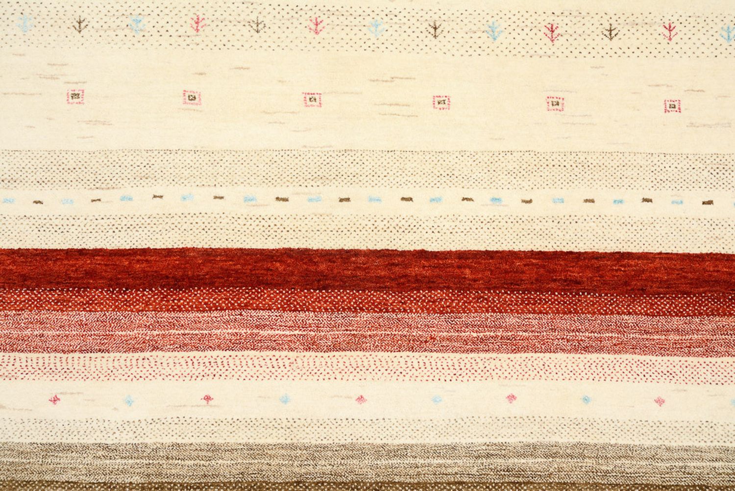Gabbeh-tæppe - Loribaft Indus - 349 x 251 cm - lys beige