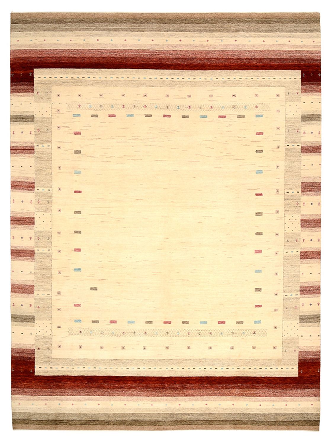 Gabbeh-tæppe - Loribaft Indus - 342 x 254 cm - lys beige