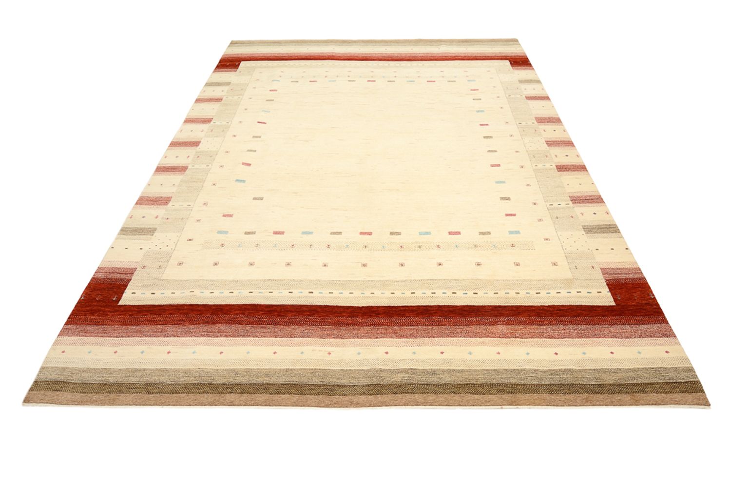 Gabbeh-tæppe - Loribaft Indus - 342 x 254 cm - lys beige