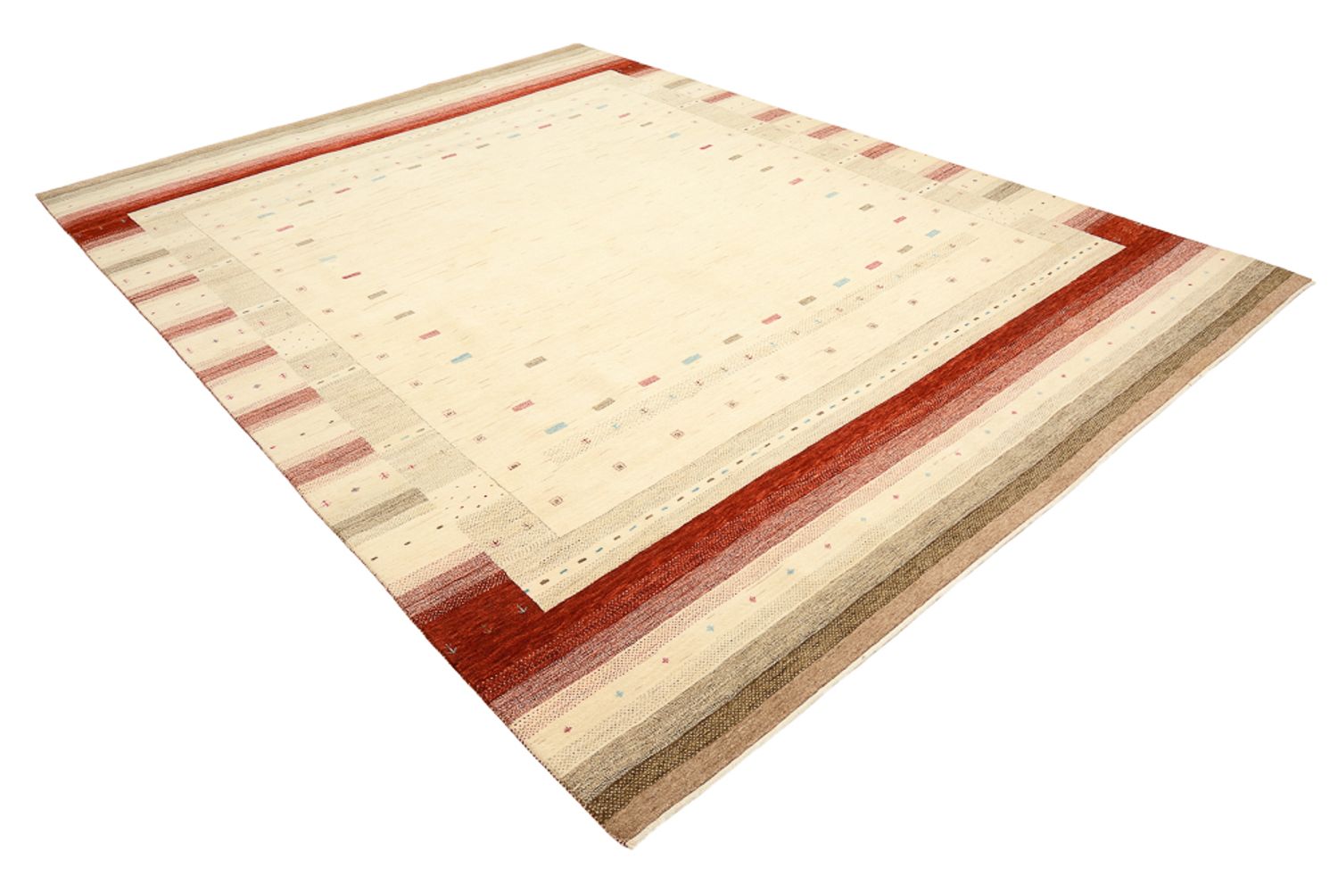Gabbeh-tæppe - Loribaft Indus - 342 x 254 cm - lys beige