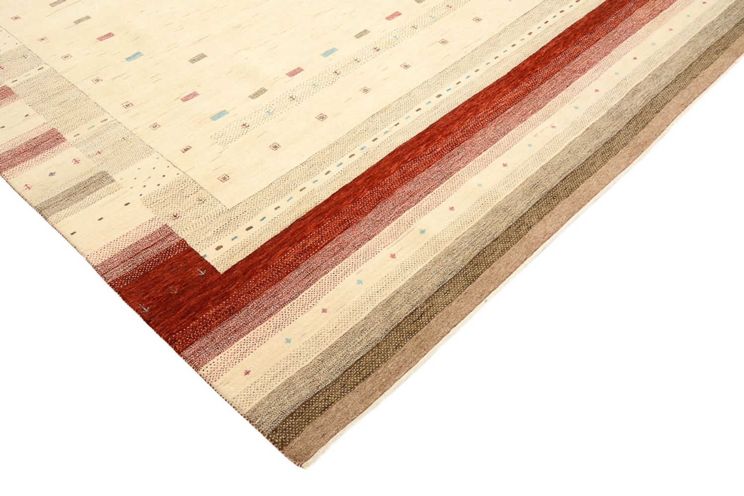Gabbeh-tæppe - Loribaft Indus - 342 x 254 cm - lys beige