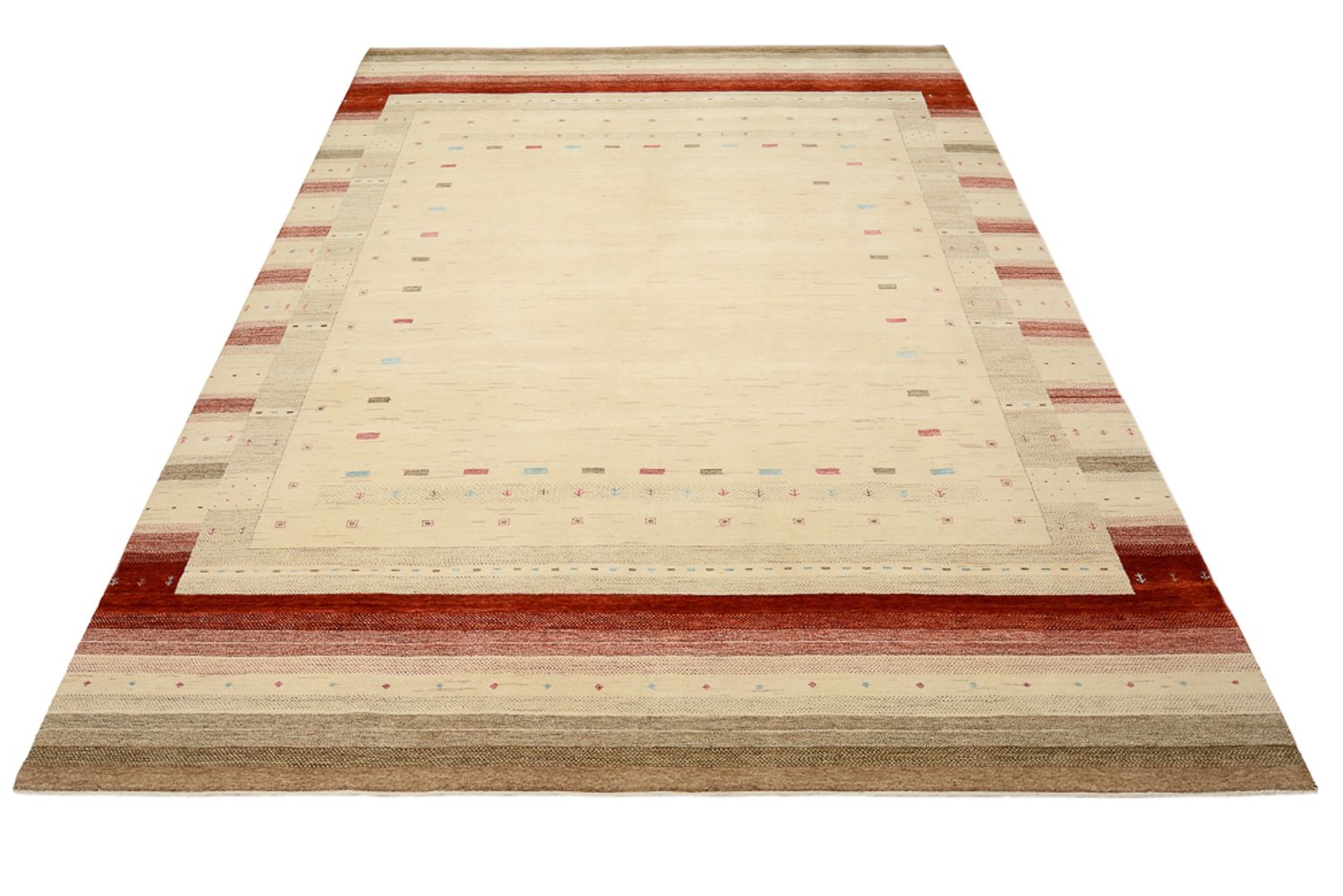 Gabbeh-tæppe - Loribaft Indus - 342 x 254 cm - lys beige