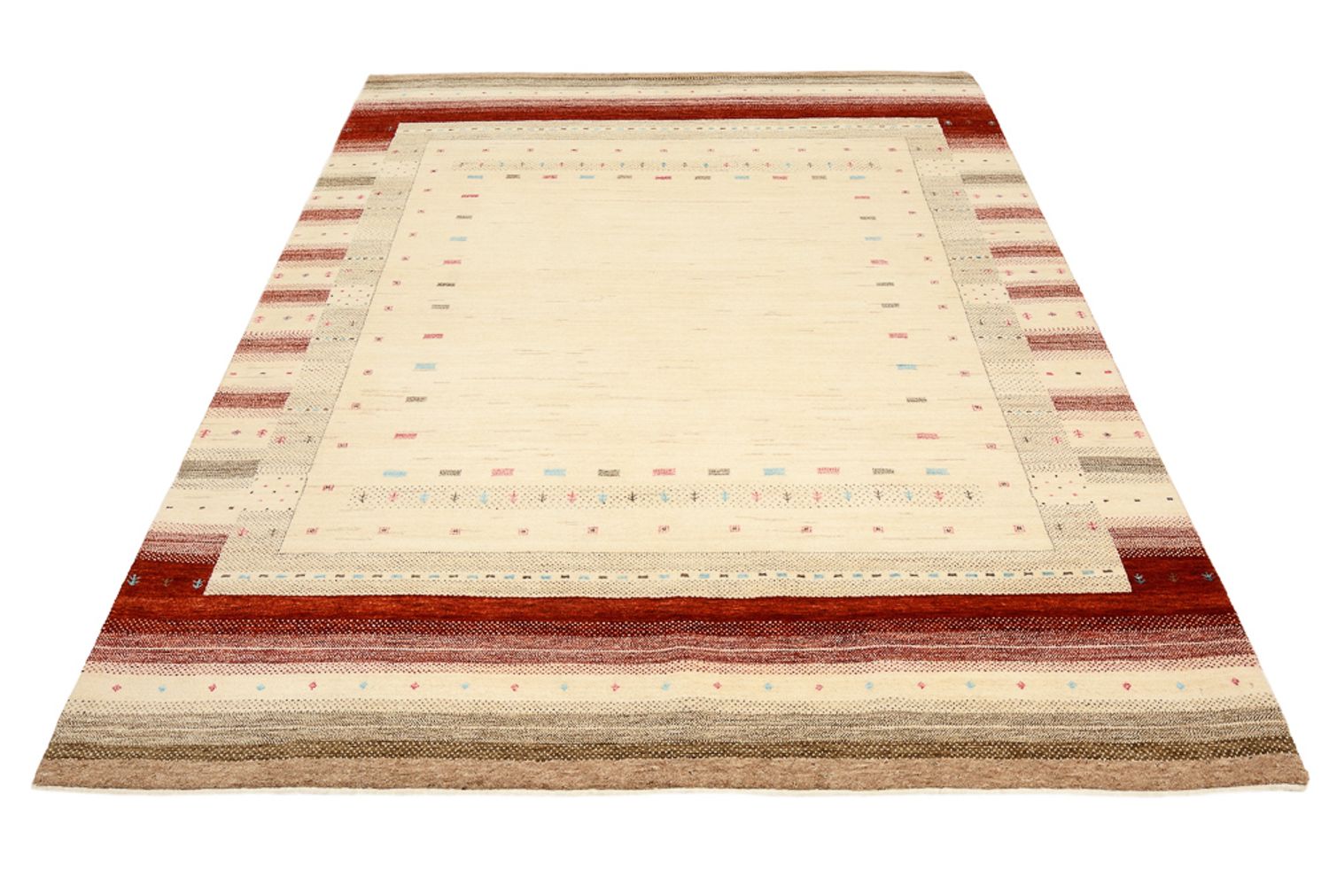 Gabbeh-tæppe - Loribaft Indus - 240 x 175 cm - lys beige