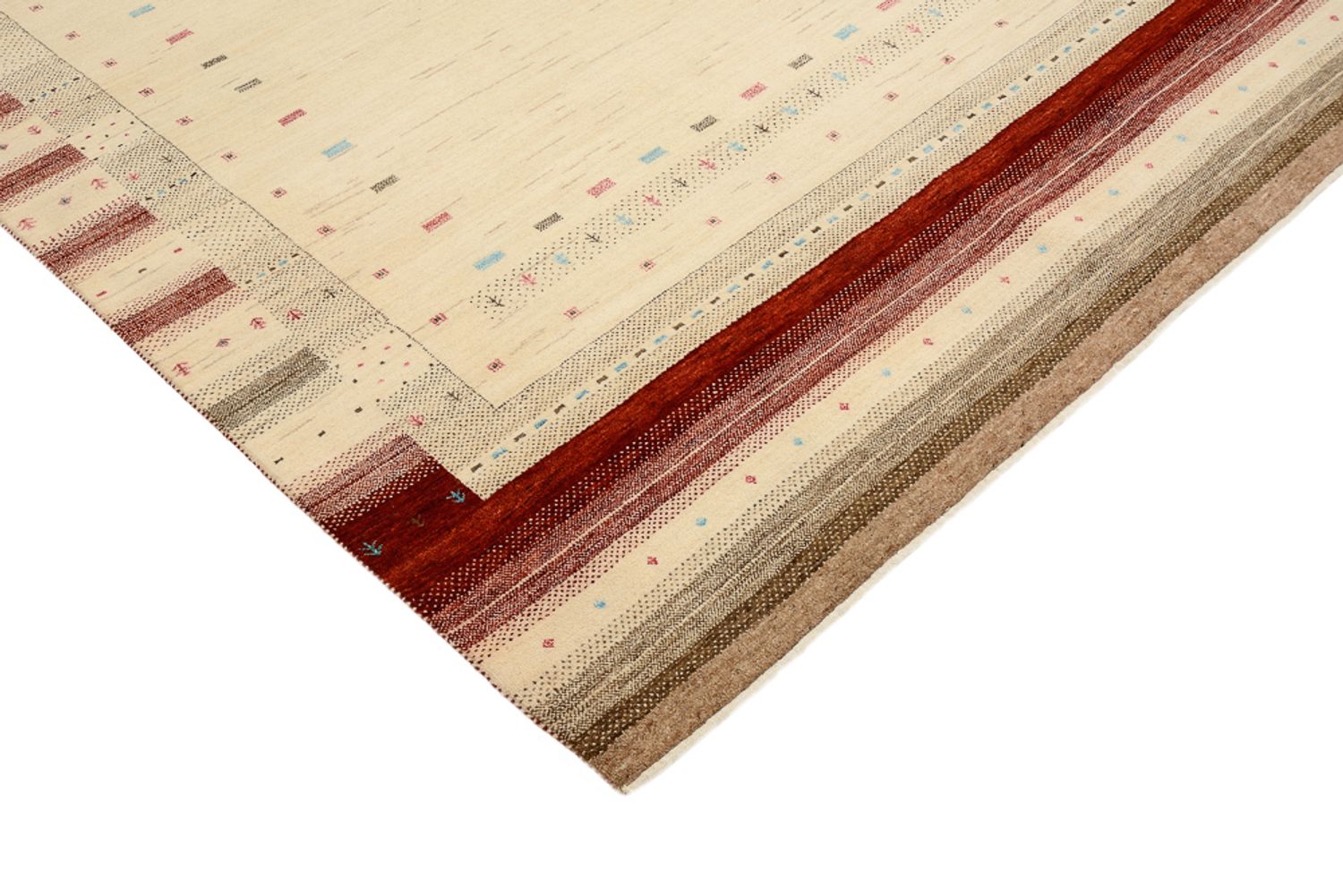 Gabbeh-tæppe - Loribaft Indus - 240 x 175 cm - lys beige