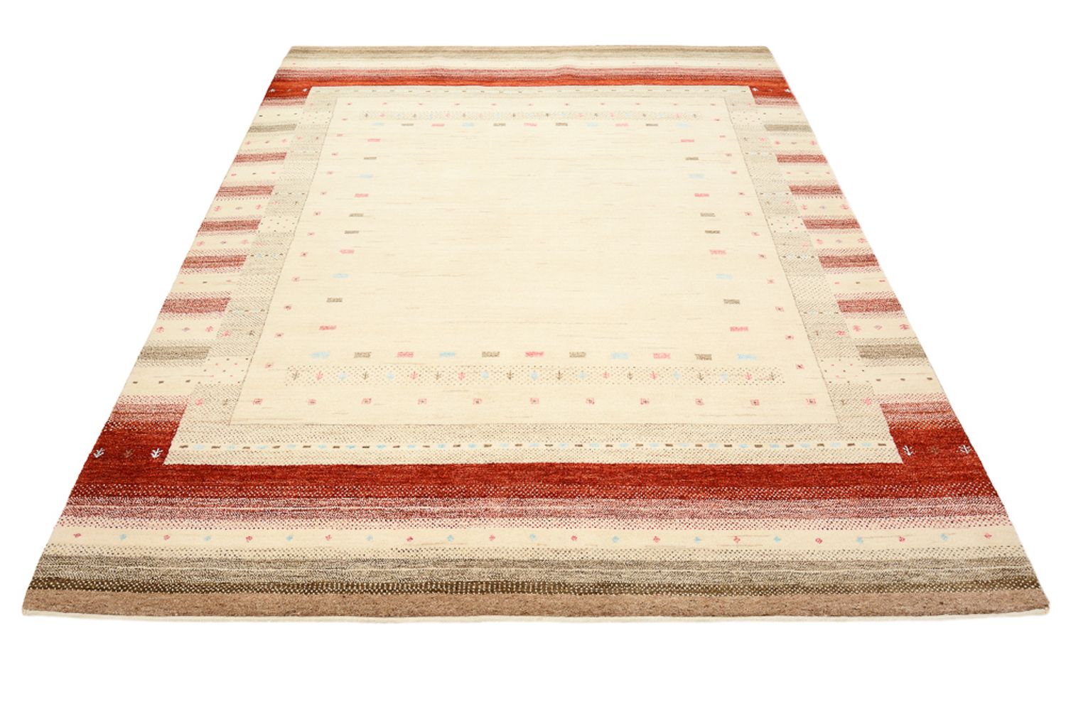 Gabbeh-tæppe - Loribaft Indus - 240 x 175 cm - lys beige