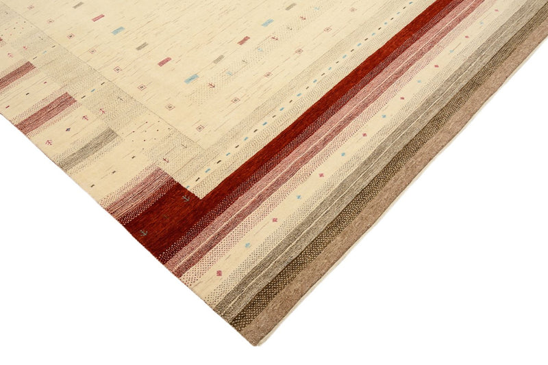 Gabbeh-tæppe - Loribaft Indus - 319 x 251 cm - lys beige