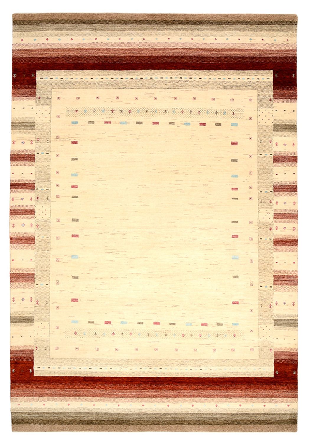 Gabbeh-tæppe - Loribaft Indus - 304 x 205 cm - lys beige
