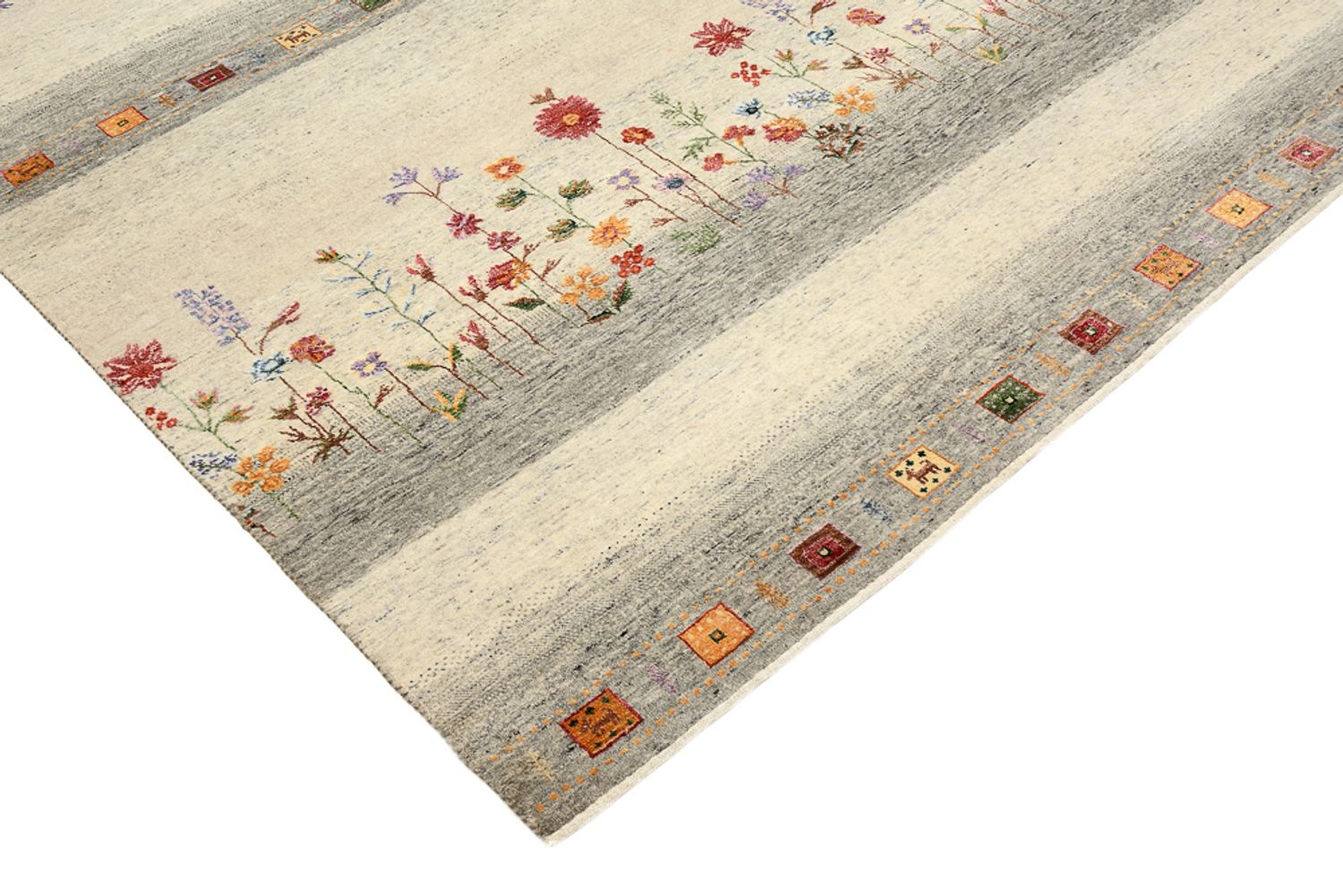 Gabbeh-tæppe - Loribaft Indus - 244 x 173 cm - lys beige