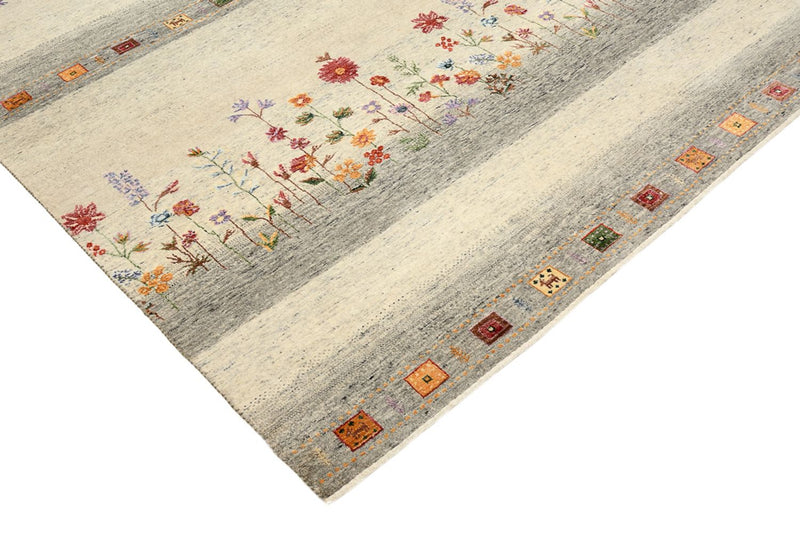 Gabbeh-tæppe - Loribaft Indus - 244 x 173 cm - lys beige