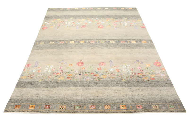 Gabbeh-tæppe - Loribaft Indus - 244 x 173 cm - lys beige