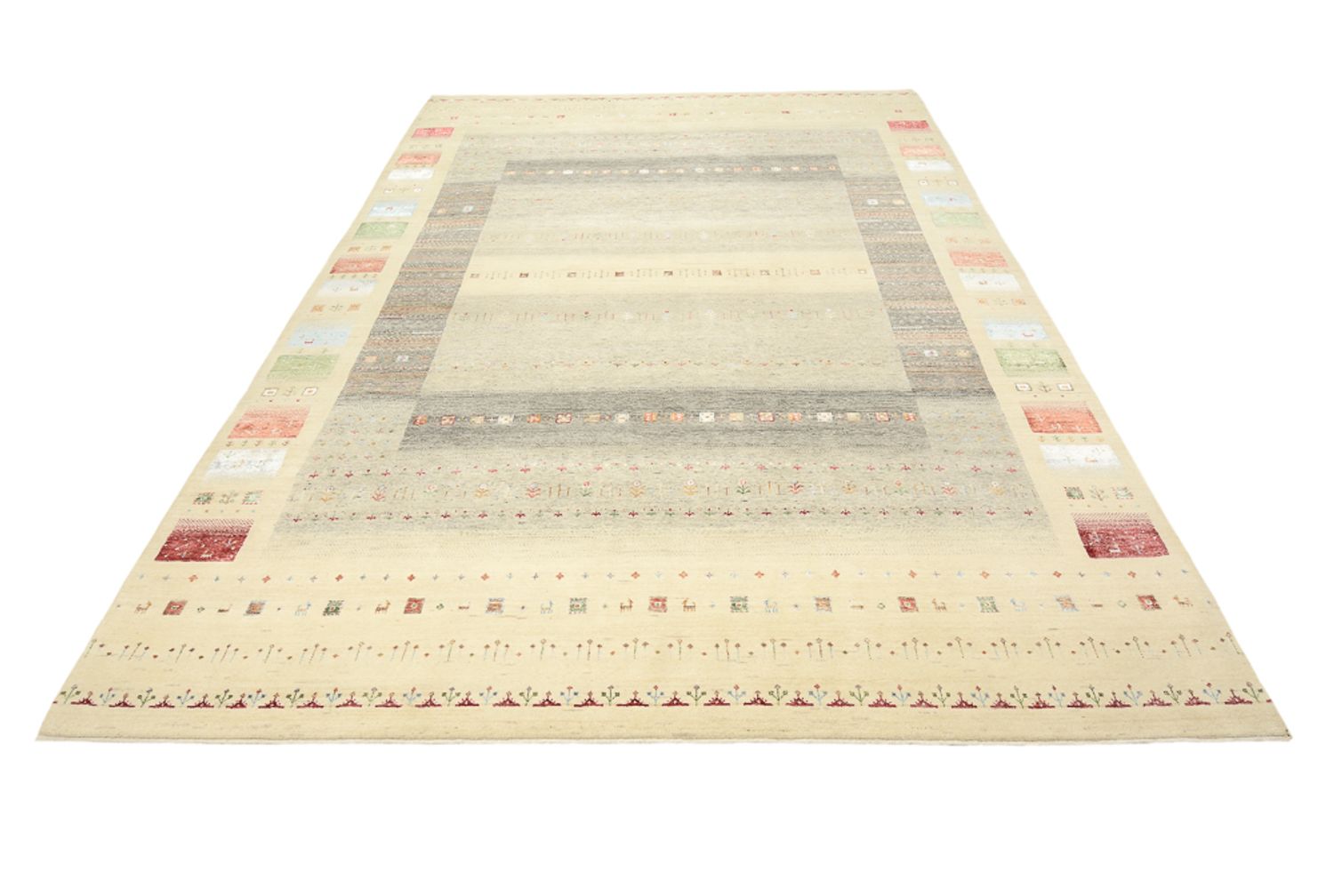 Gabbeh-tæppe - Loribaft Indus - 339 x 248 cm - flerfarvet