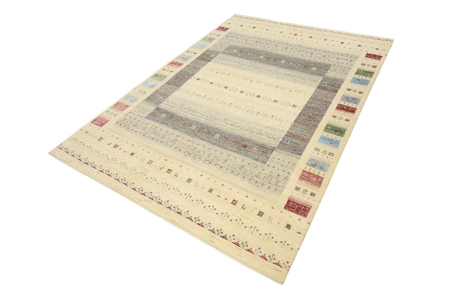 Gabbeh-tæppe - Loribaft Indus - 243 x 171 cm - flerfarvet