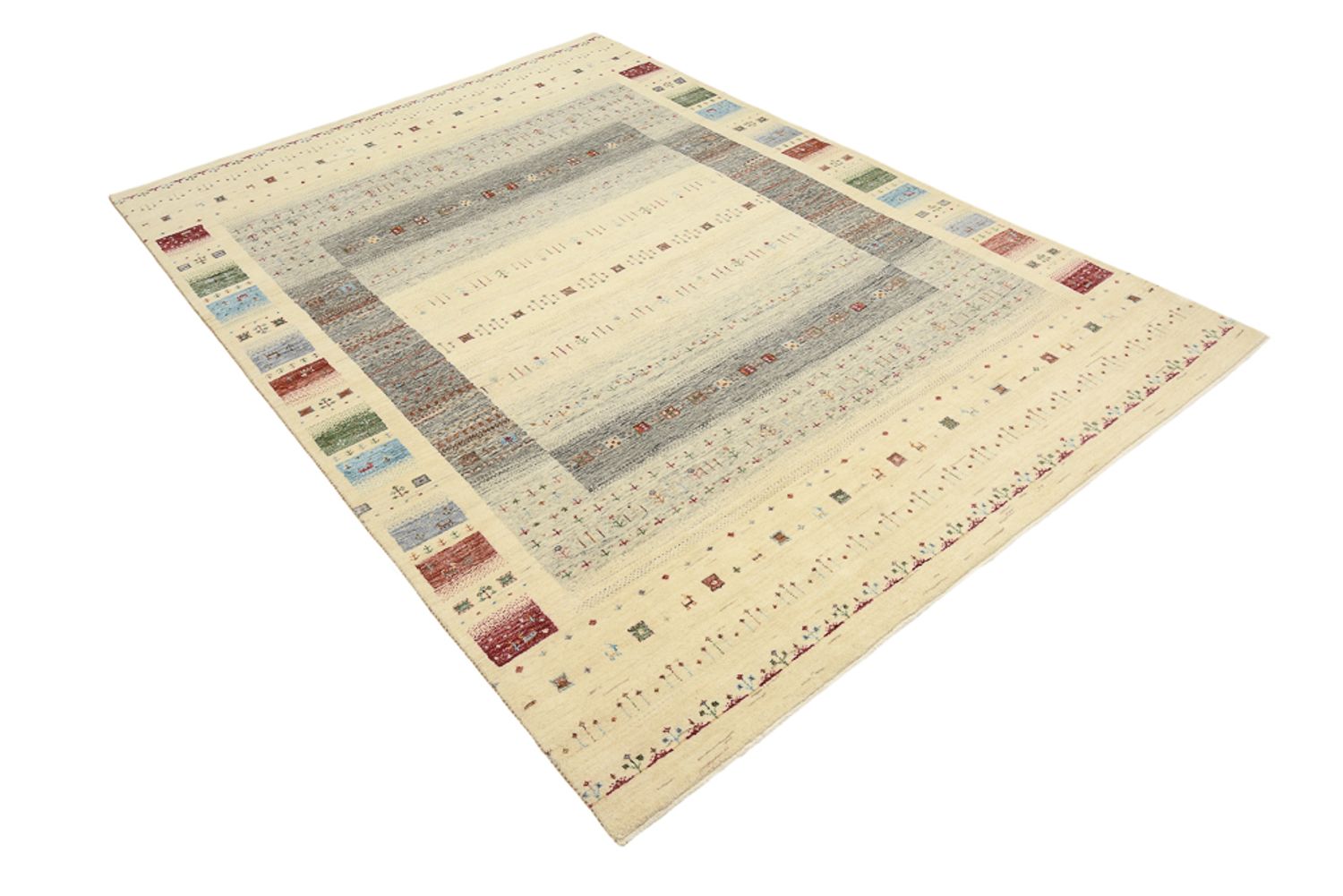 Gabbeh-tæppe - Loribaft Indus - 243 x 171 cm - flerfarvet