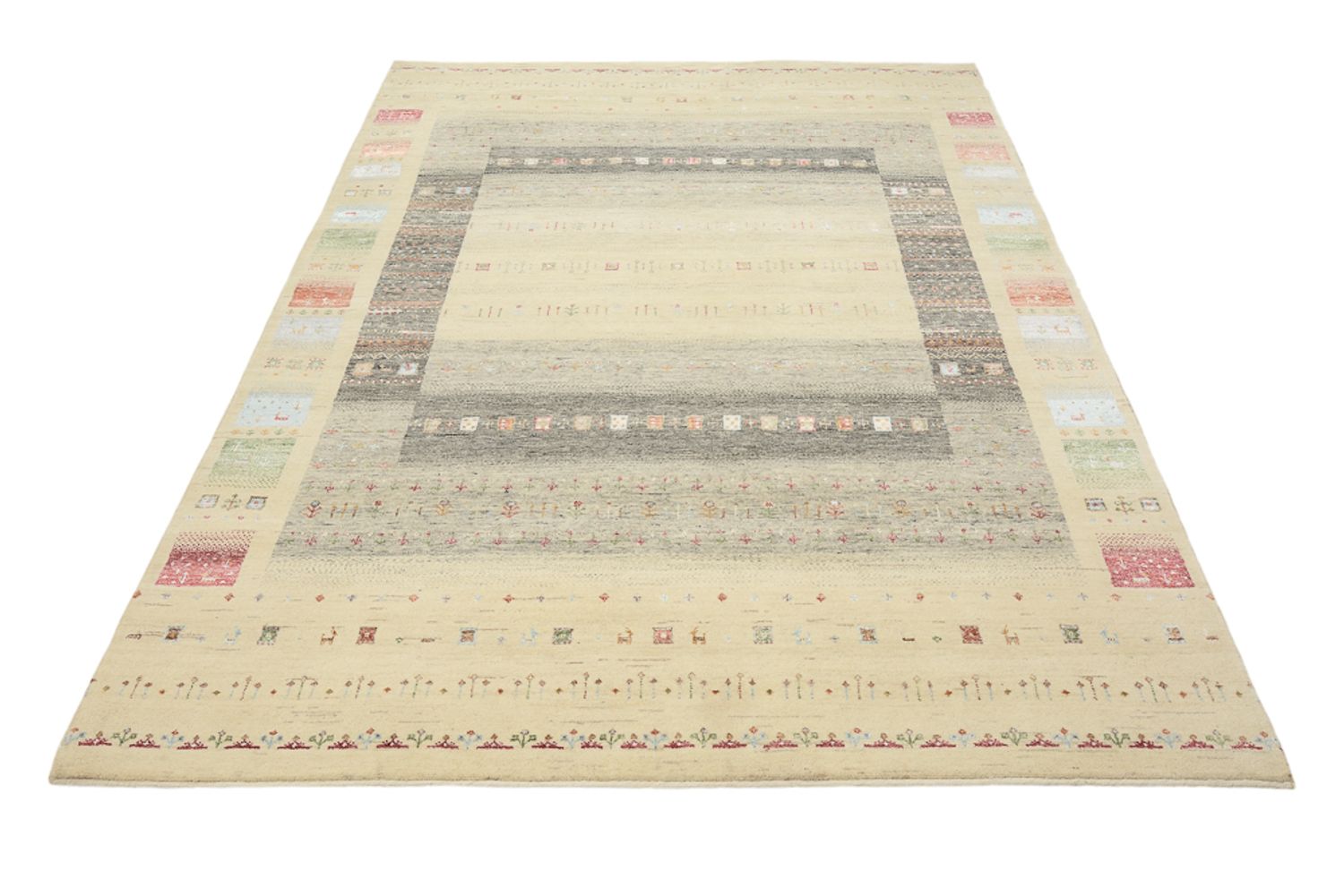 Gabbeh-tæppe - Loribaft Indus - 243 x 171 cm - flerfarvet