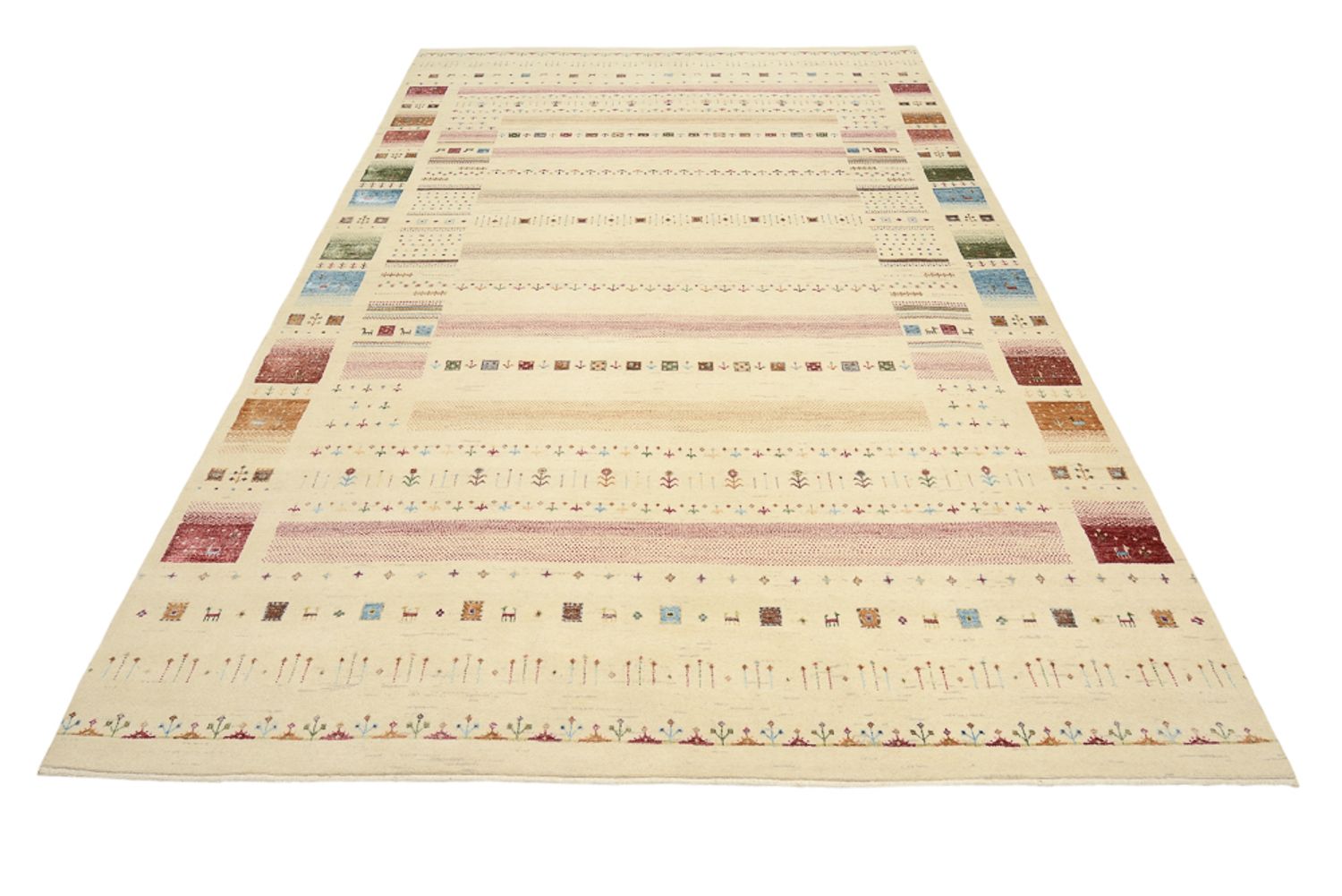 Gabbeh-tæppe - Loribaft Indus - 304 x 200 cm - flerfarvet