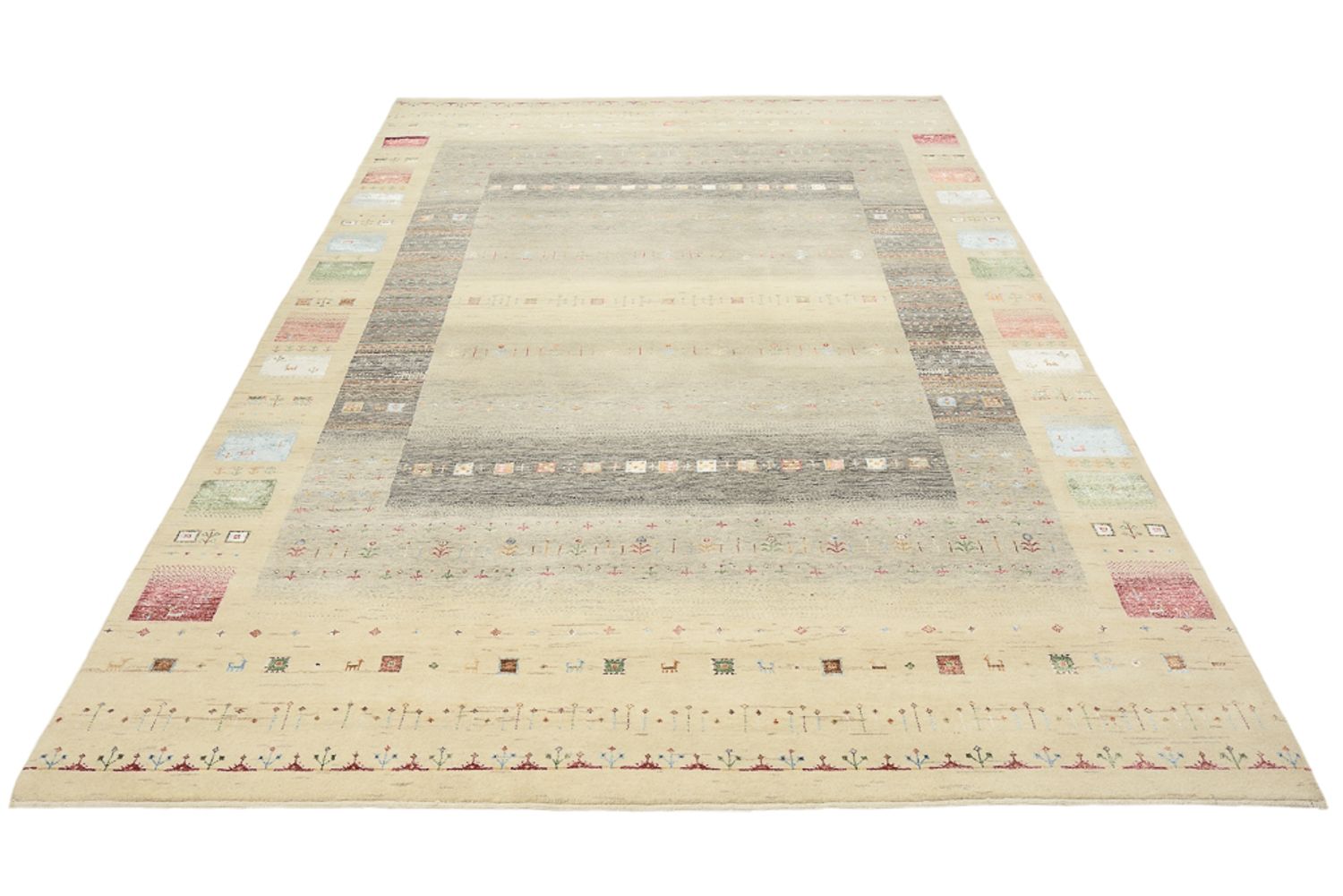 Gabbeh-tæppe - Loribaft Indus - 304 x 201 cm - flerfarvet