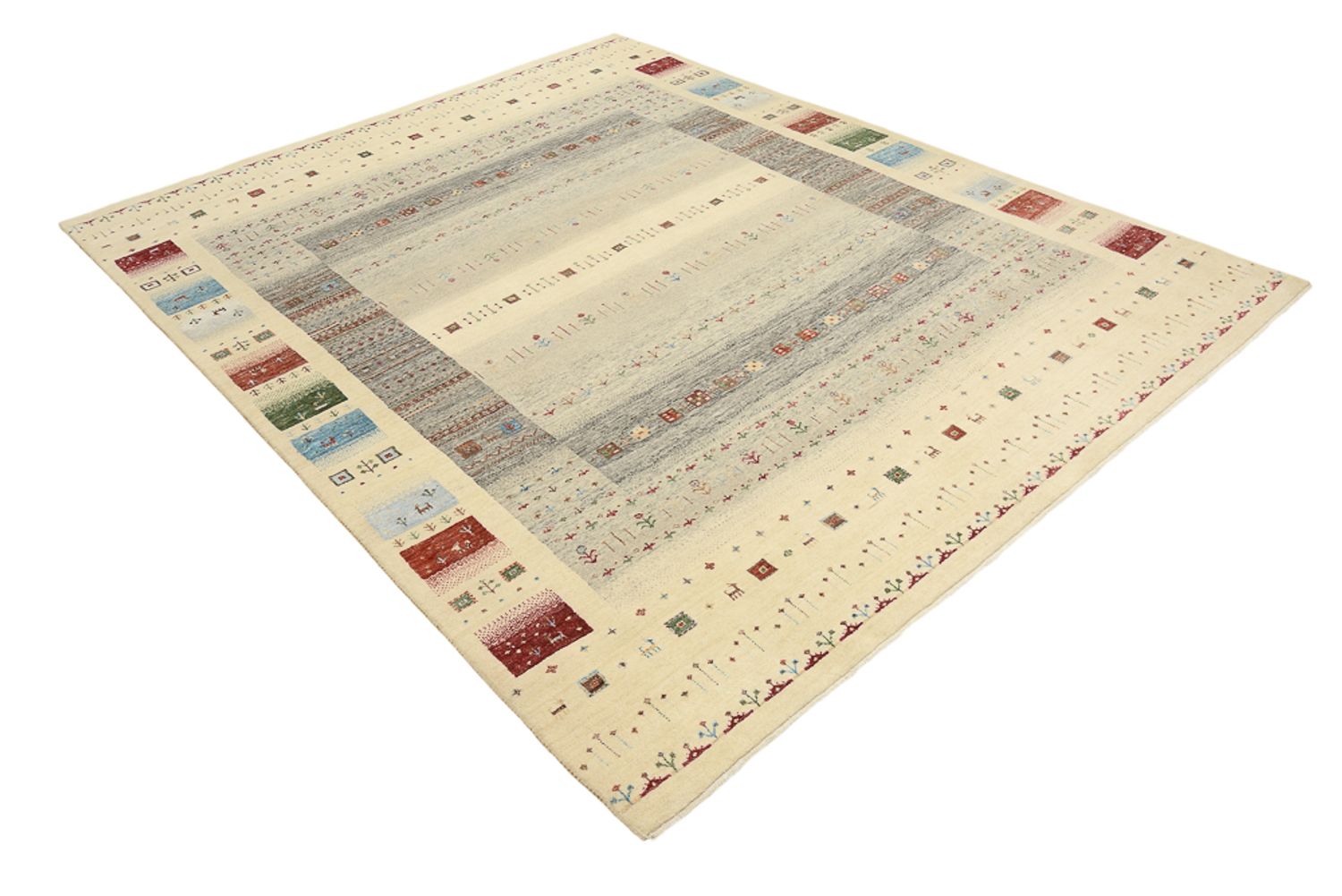 Gabbeh-tæppe - Loribaft Indus - 252 x 203 cm - flerfarvet
