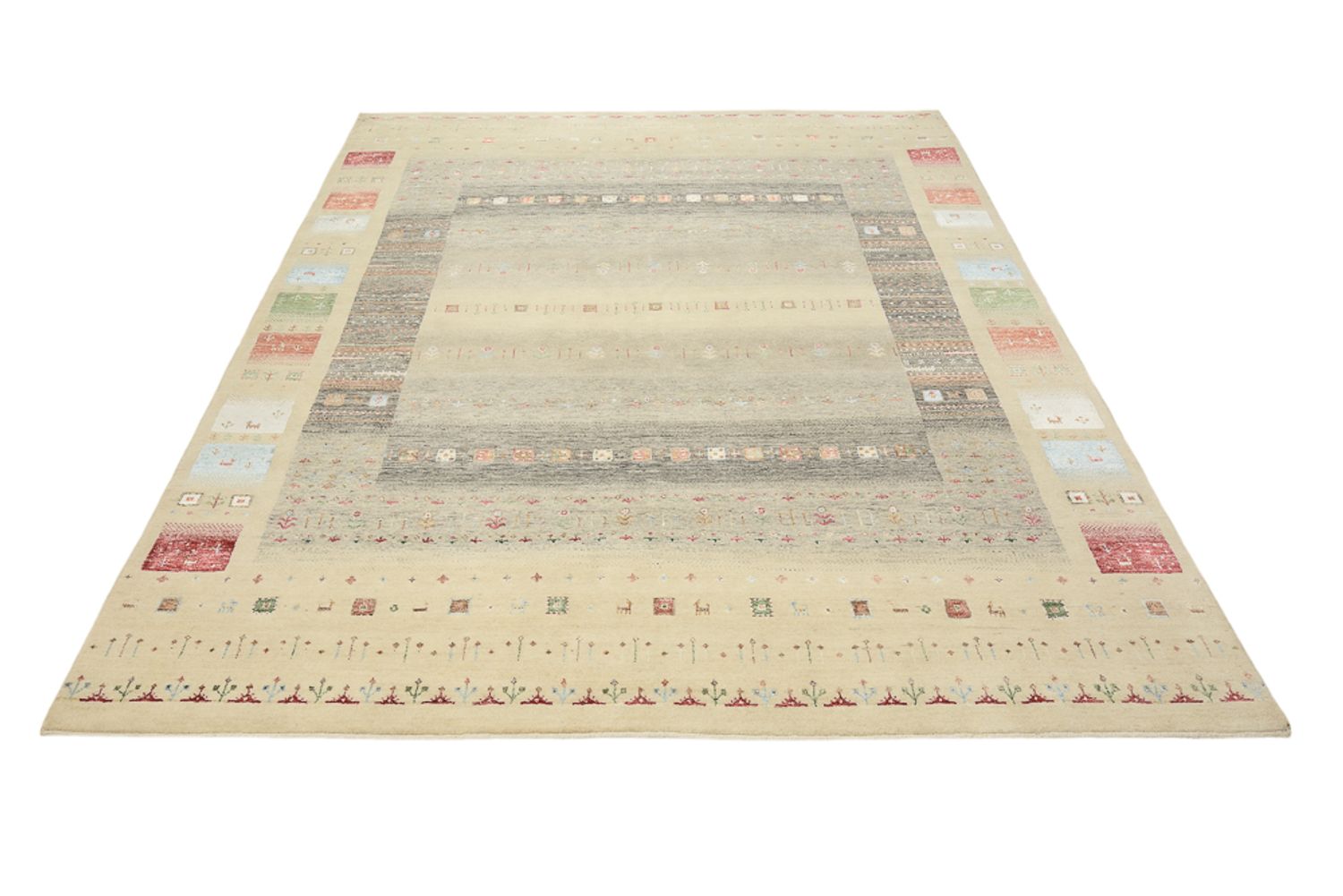 Gabbeh-tæppe - Loribaft Indus - 252 x 203 cm - flerfarvet